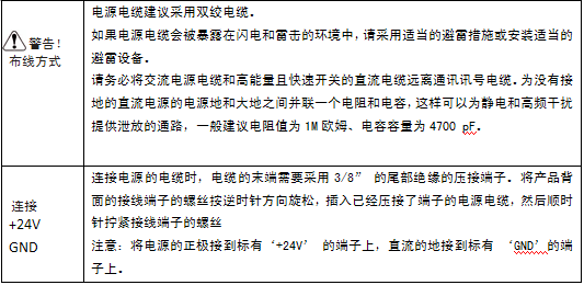 通讯管理机电源接线要求6