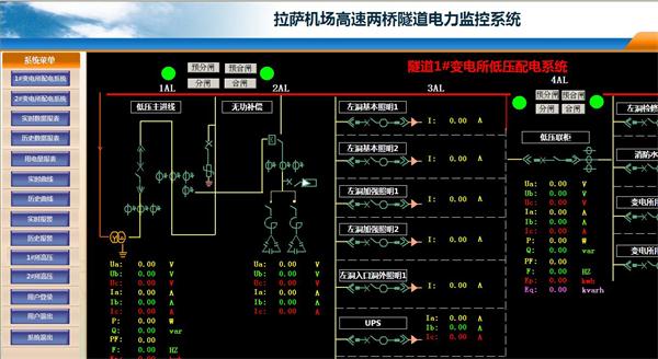 拉萨机场高速两桥隧道设计的电力监控及电能管理系统配电室主接线图